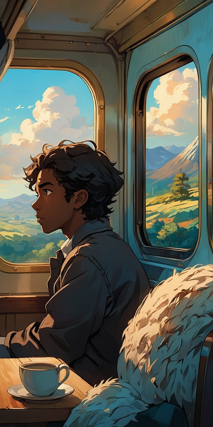 Contemplative Journey by Train iPhone Wallpaper