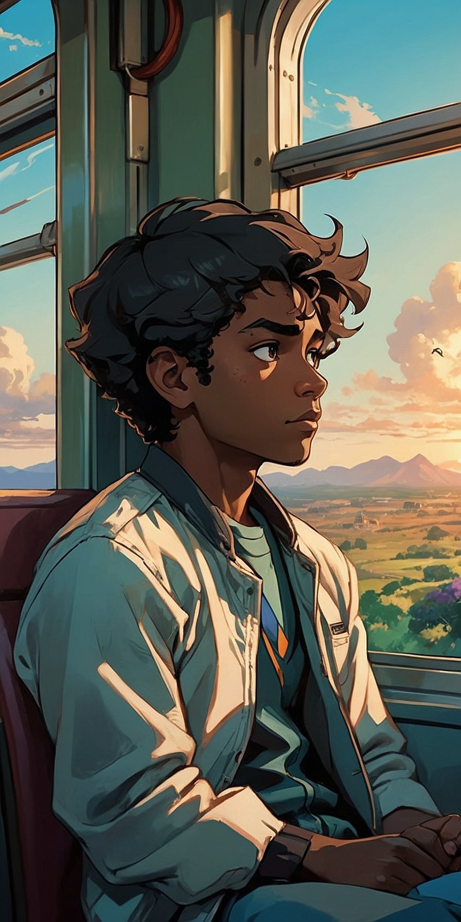 Pensive Gaze by Window iPhone Wallpaper