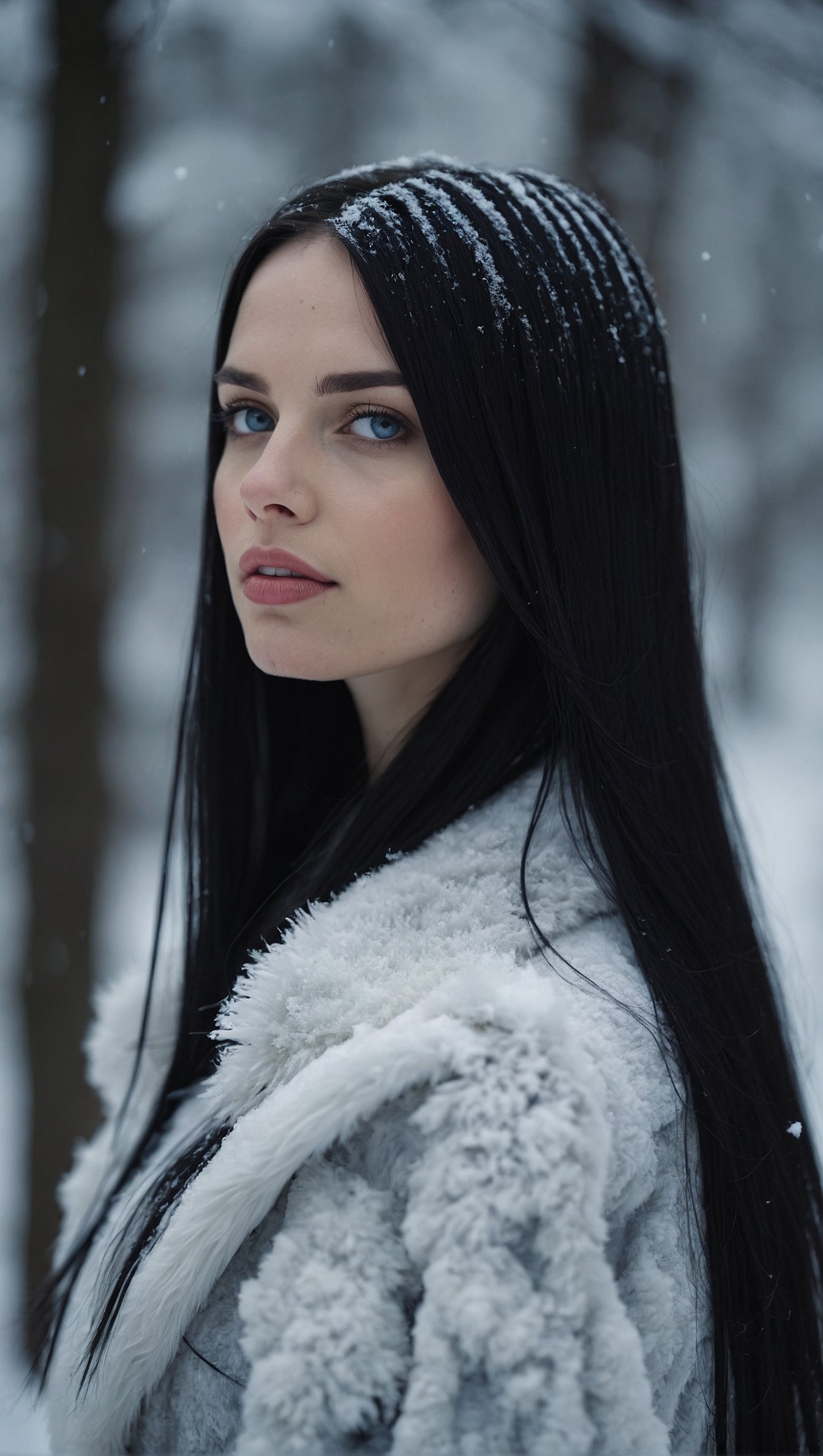 Snowy Solitude in Forest iPhone Wallpaper