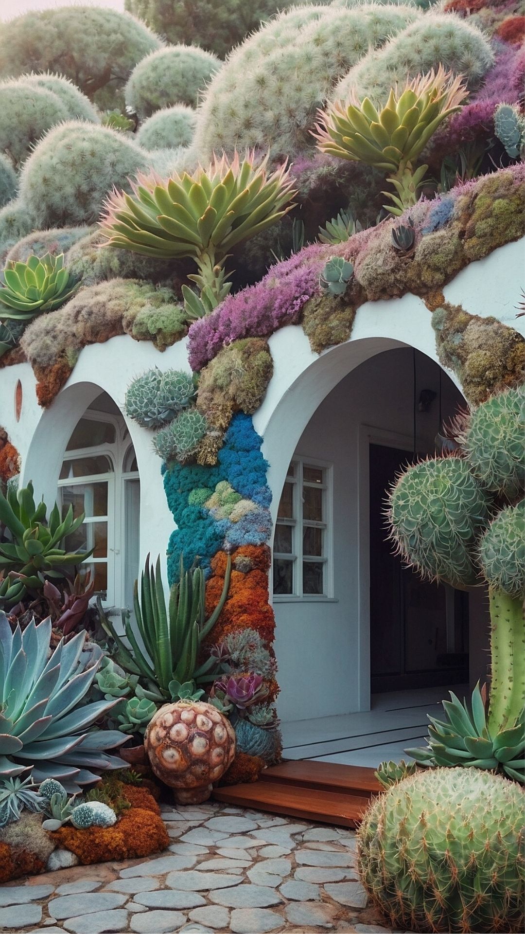 Succulent Overhang: A Living Archway of Textures