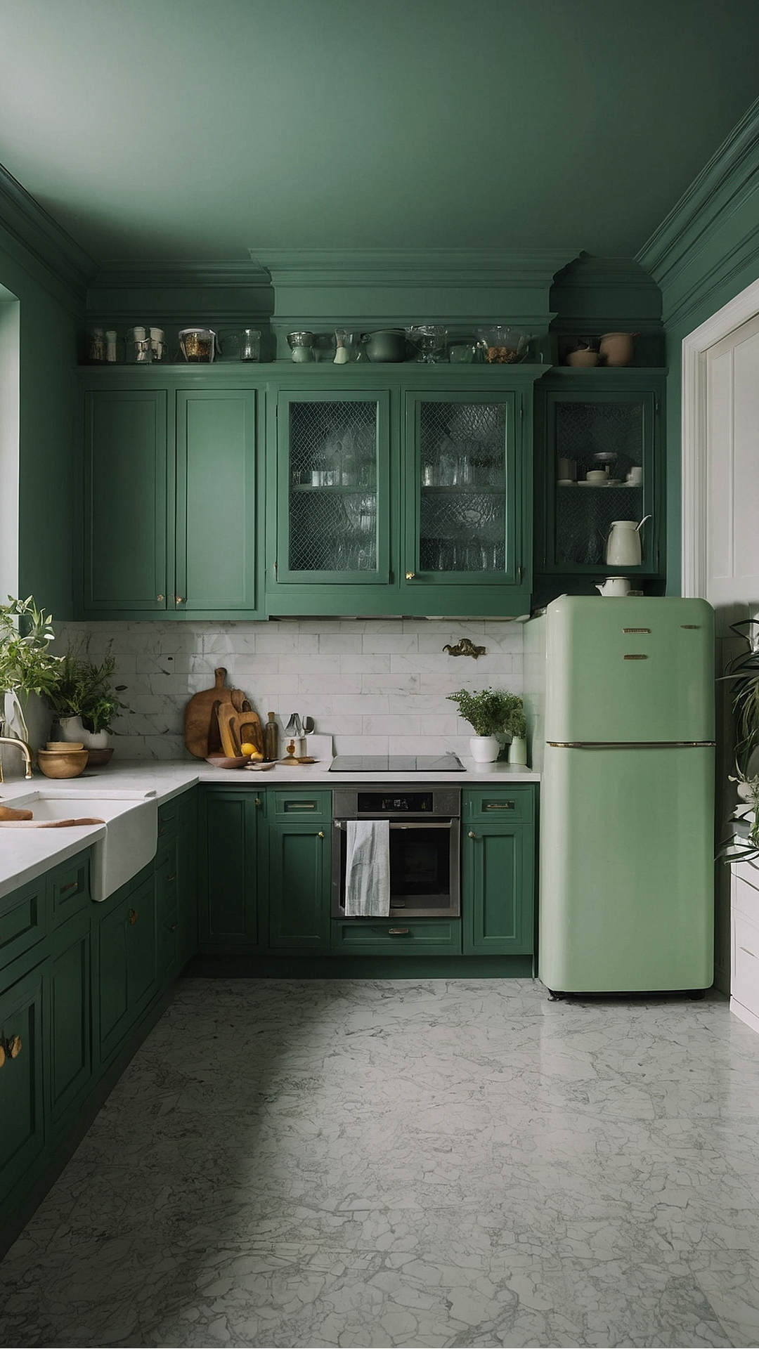 Green Ambiance: Soothing Kitchen Retreat