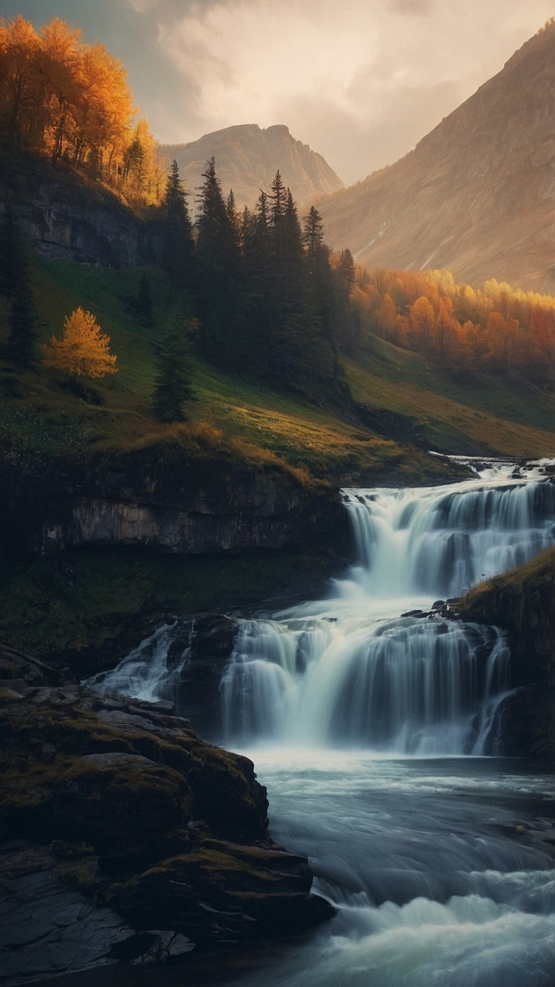Flowing Elegance: Stunning Waterfall Wallpaper Concepts