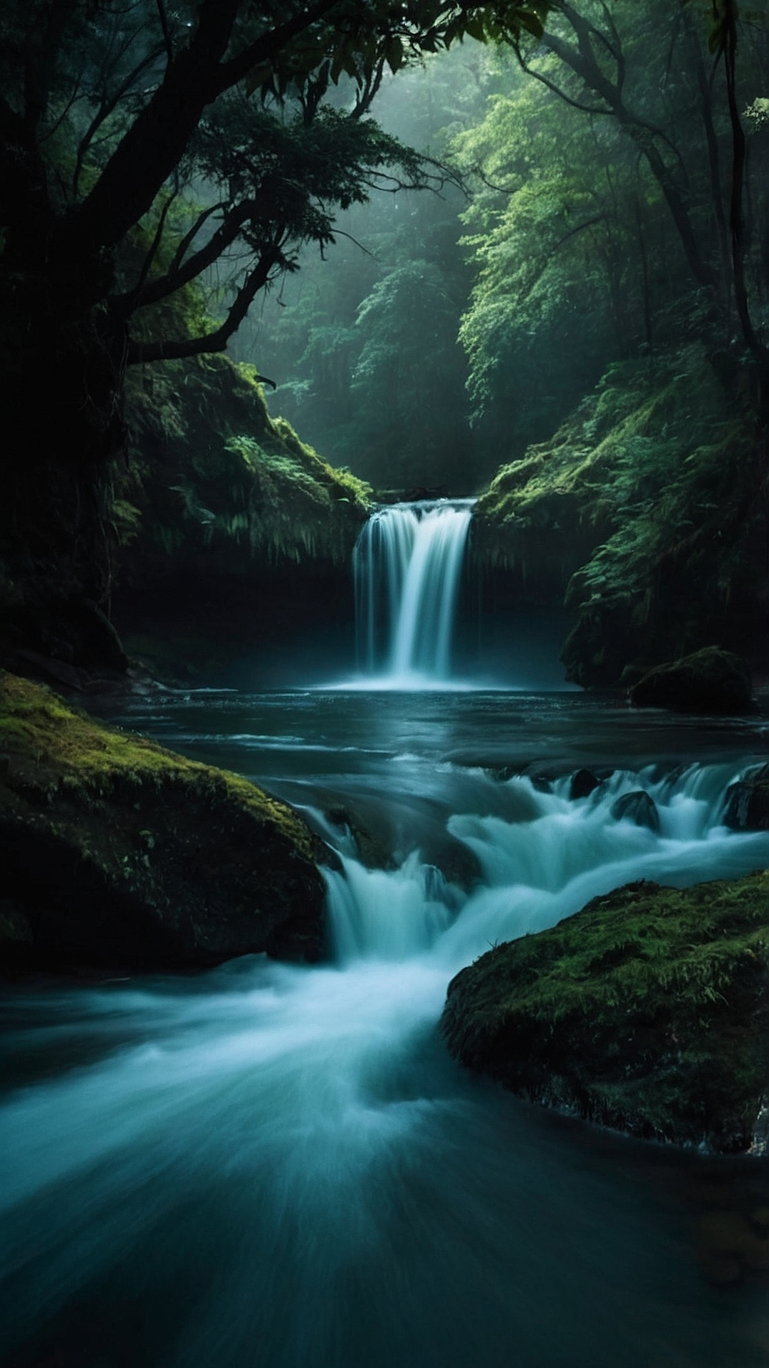 Whispering Waters: Serene Waterfall Wallpaper Choices