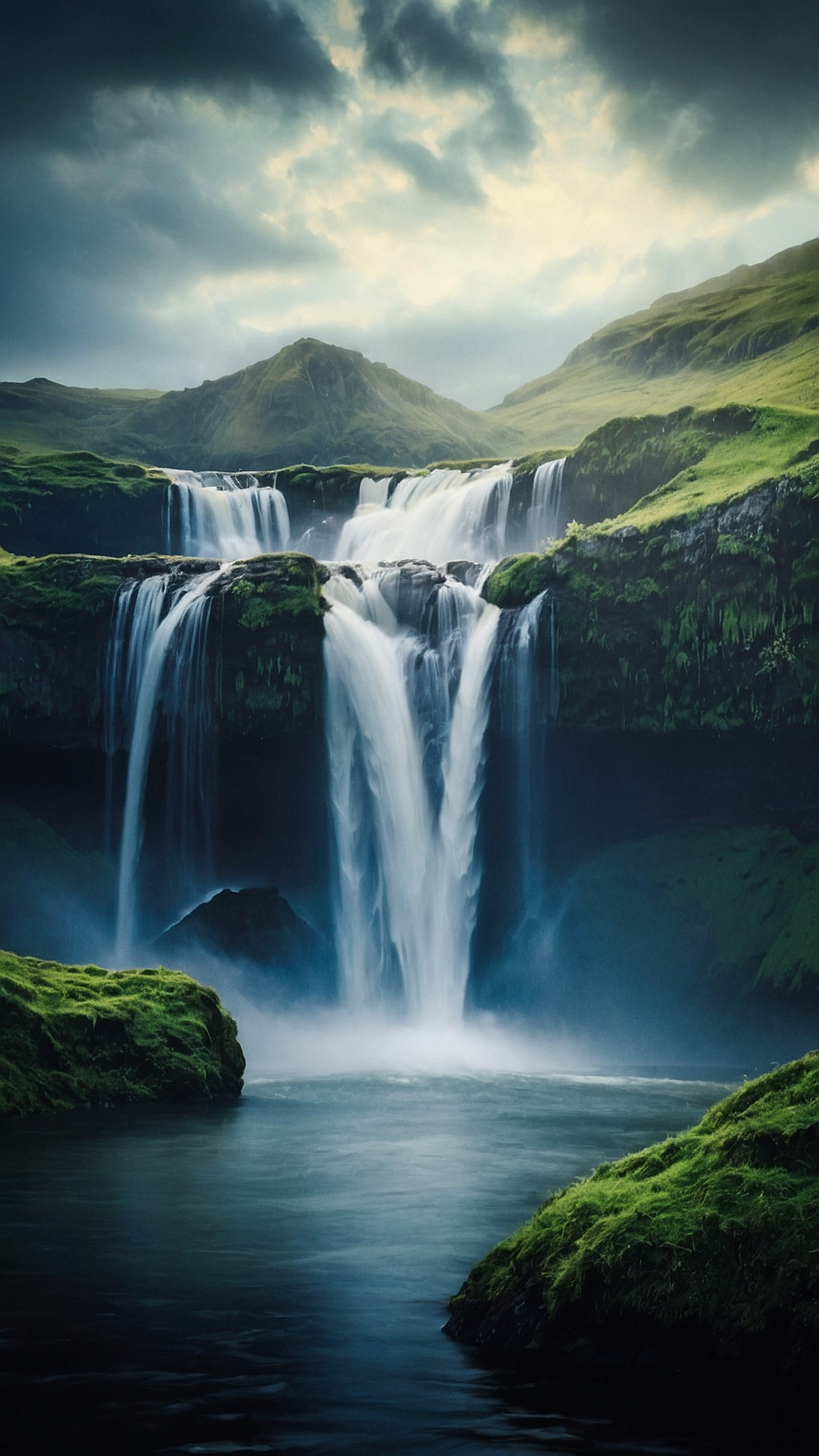 Heavenly Heights: Breathtaking Waterfall Wallpaper Images