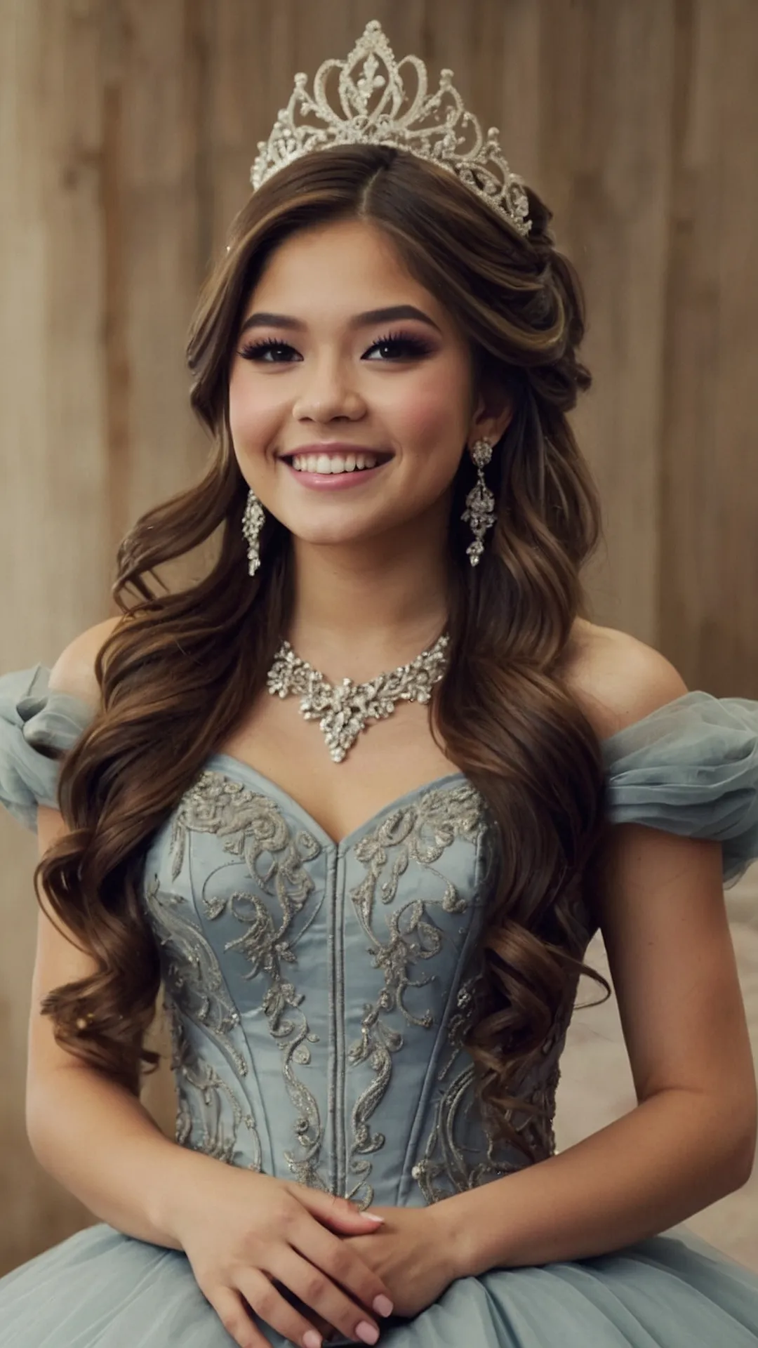 Exquisite Elegance: Quinceañera Hairstyles Adorned with Crowns