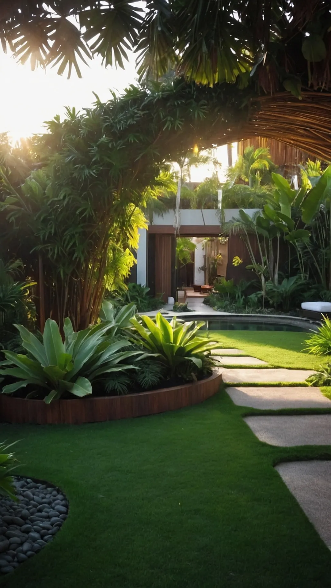 Tropical Zen: Backyard Landscaping Serenade